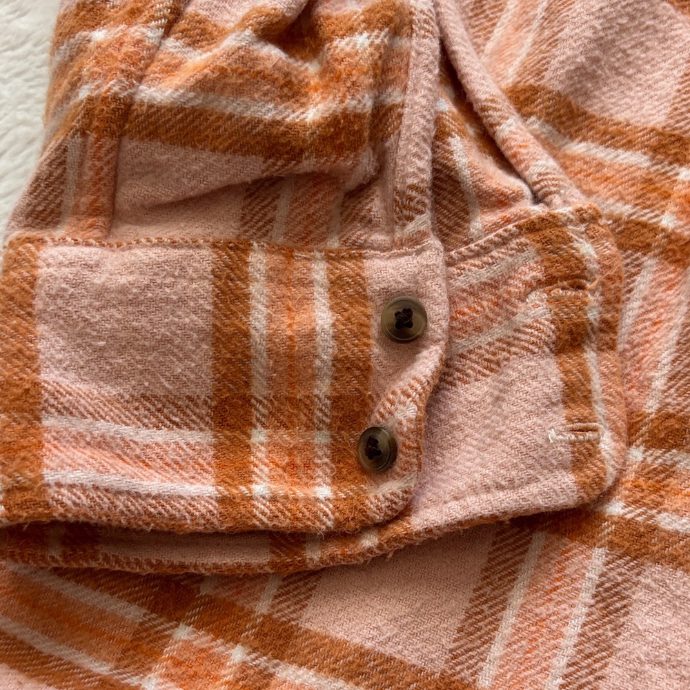 Aerie Peachy Plaid Flannel Shirt - Picture 2 of 6